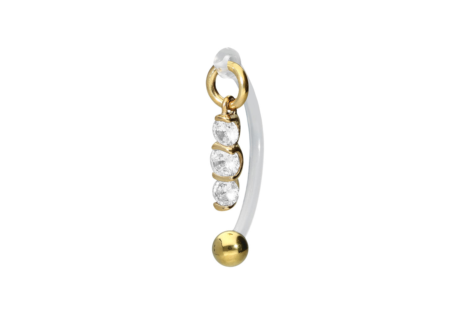 PMFK Bananabell Piercing mit Chirurgenstahl-Design KRISTALLBANNER